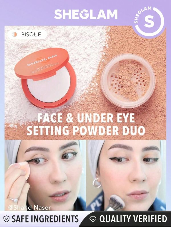 پودر فیکس دو طبقه شیگلم Sheglam Insta-ready رنگ بیسکو - Image 2