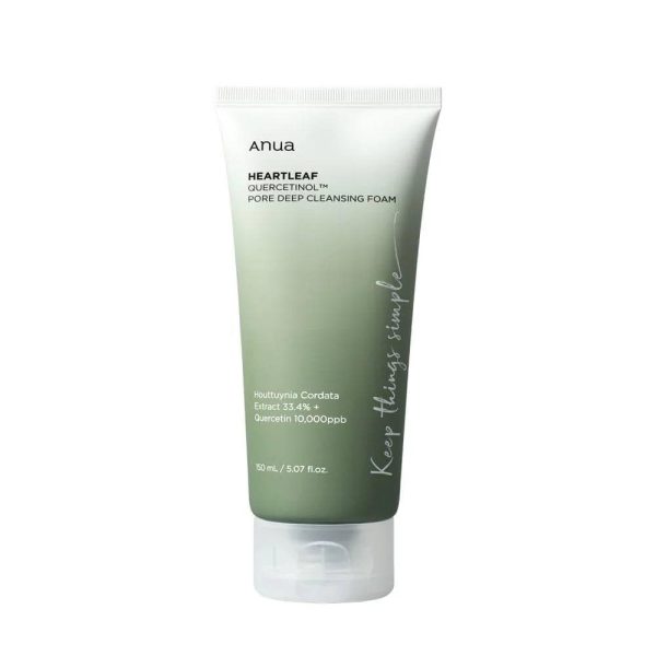 فوم شوینده درمان منافذ باز پوست آنوا Anua Heartleaf Quercetinol Pore Deep Cleansing Foam | حجم 150 میل