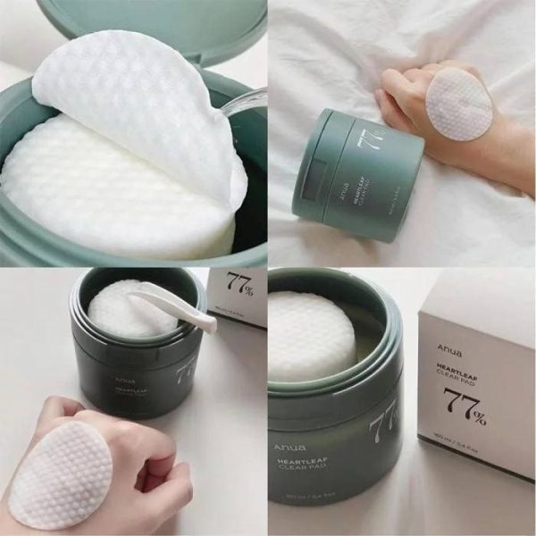 تونر پد پاک کننده و تسکین دهنده آنوا ANUA Heartleaf 77% Clear Pad | حاوی 70 عدد پد و 160 میل تونر - Image 5